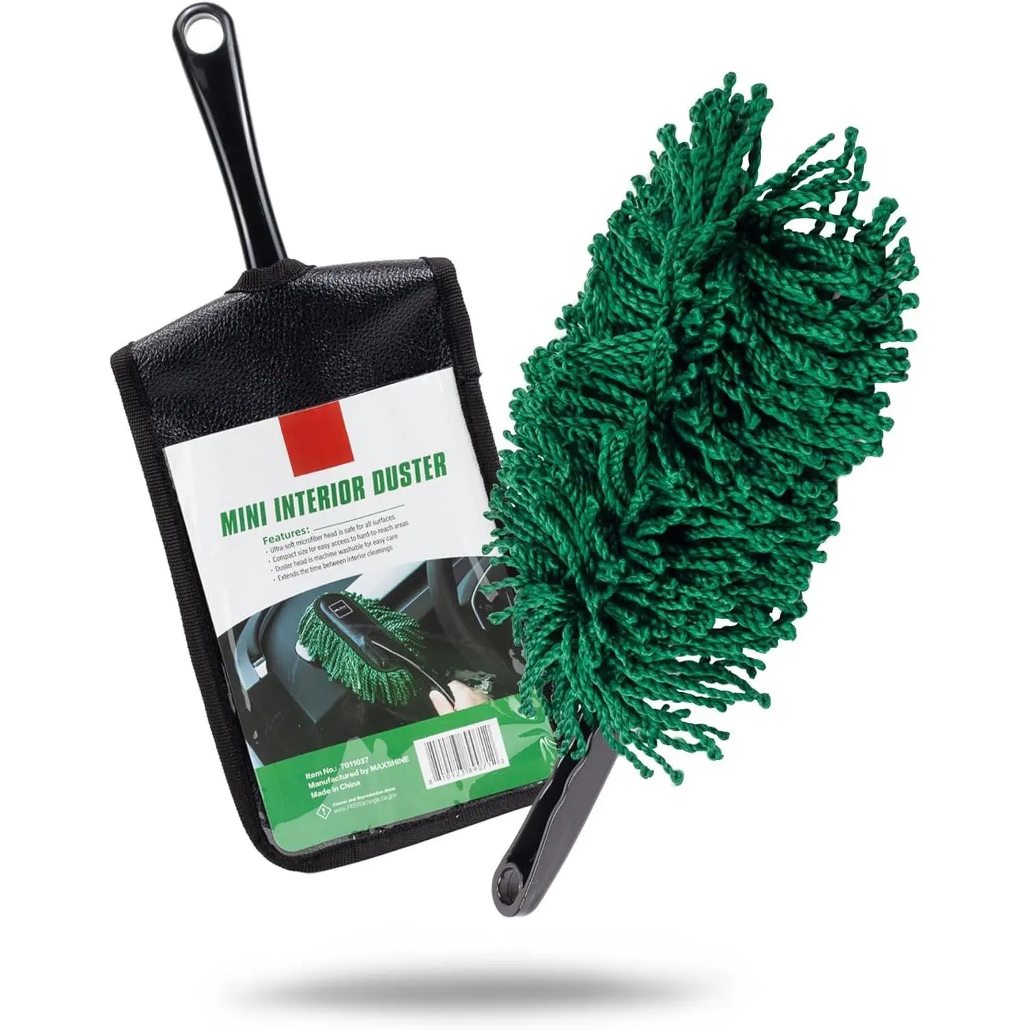 Compact Mini Microfiber Duster Brush - Automotive Interior Cleaning Tool for Cars/SUVs/RVs - Safe for Surfaces - Effective Dust Removal of Dust, Dirt & Debris - Auto Detailing Accessory, Plush Strands