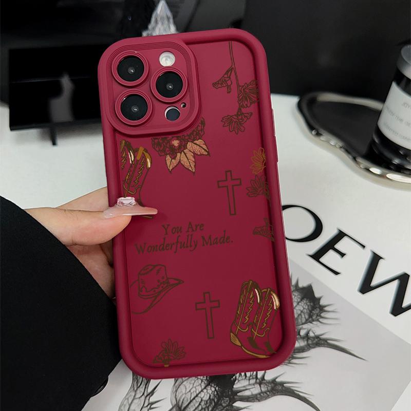 Western Religion Pattern TPU Phone Case for iPhone 17 15 16 14 Pro Max 13 12 11 XR XS Plus Air E Shockproof Drop Protection Rugged Durable Silicone Cover Cellphone Protective Casing
