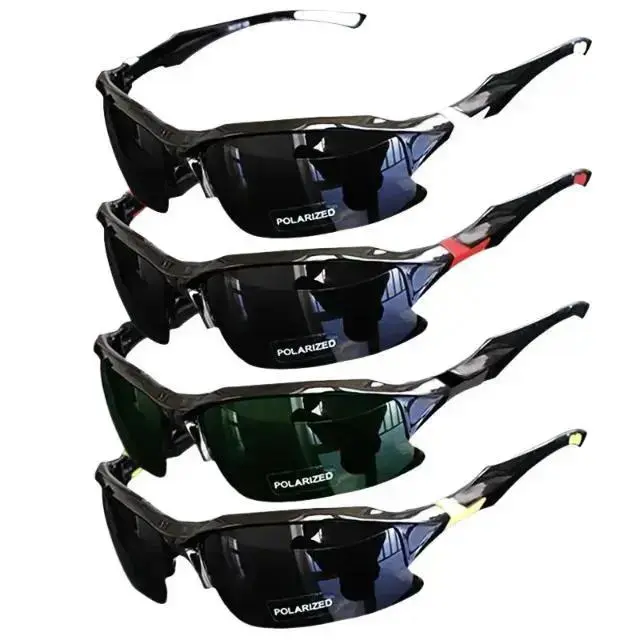 XUH Men's 4-Pack Polarized Half-Frame Sunglasses, Lightweight Broad Spectrum UV Protection Sun Shades, Protective Outdoor Eyewear for Cycling, Running, Broad Spectrum Uv Protection Men's Sunglasses, Half-Bezelled Men's Sunglasses
