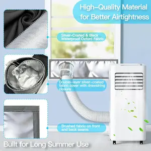 10x98 Portable Air Conditioner Sliding Door Vent Kit, 420D High-Density Seal, Heat Reflective Silver Layer, 100% Sunblock for Apartments & Patios