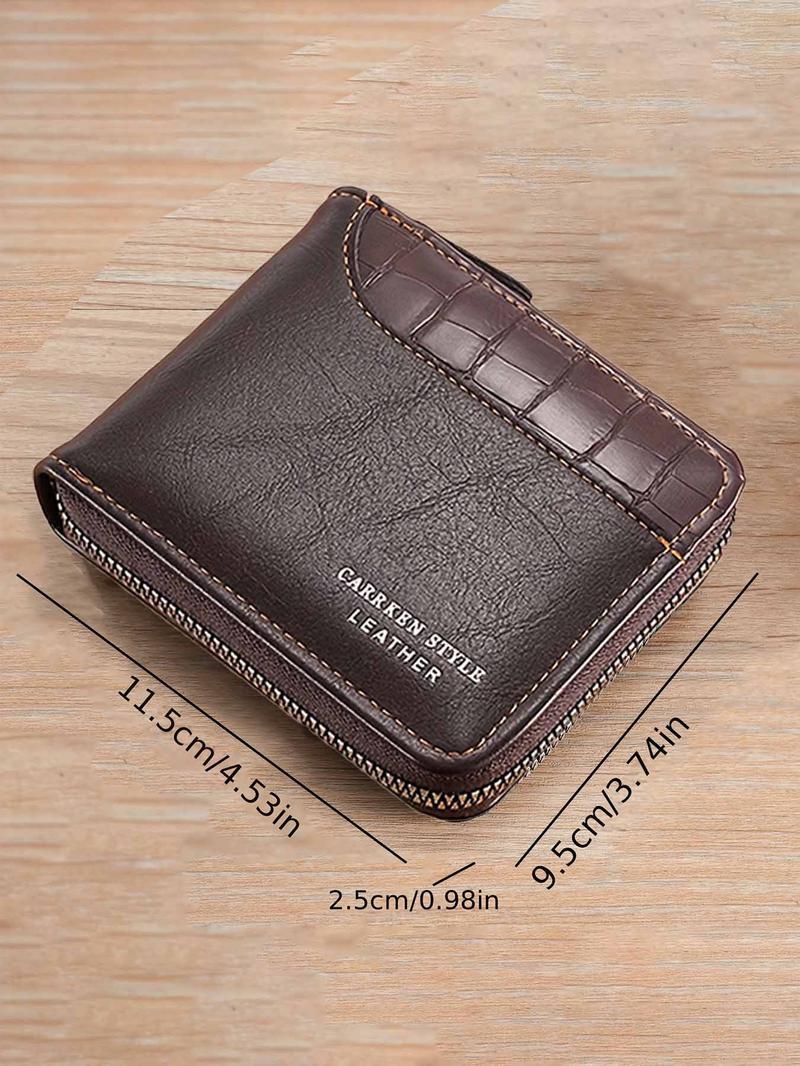 Leather Men’s Wallet Luxury Mens Purse Male Zipper Card Holders with Coin Pocket  Wallets Gifts for Men Money Bag