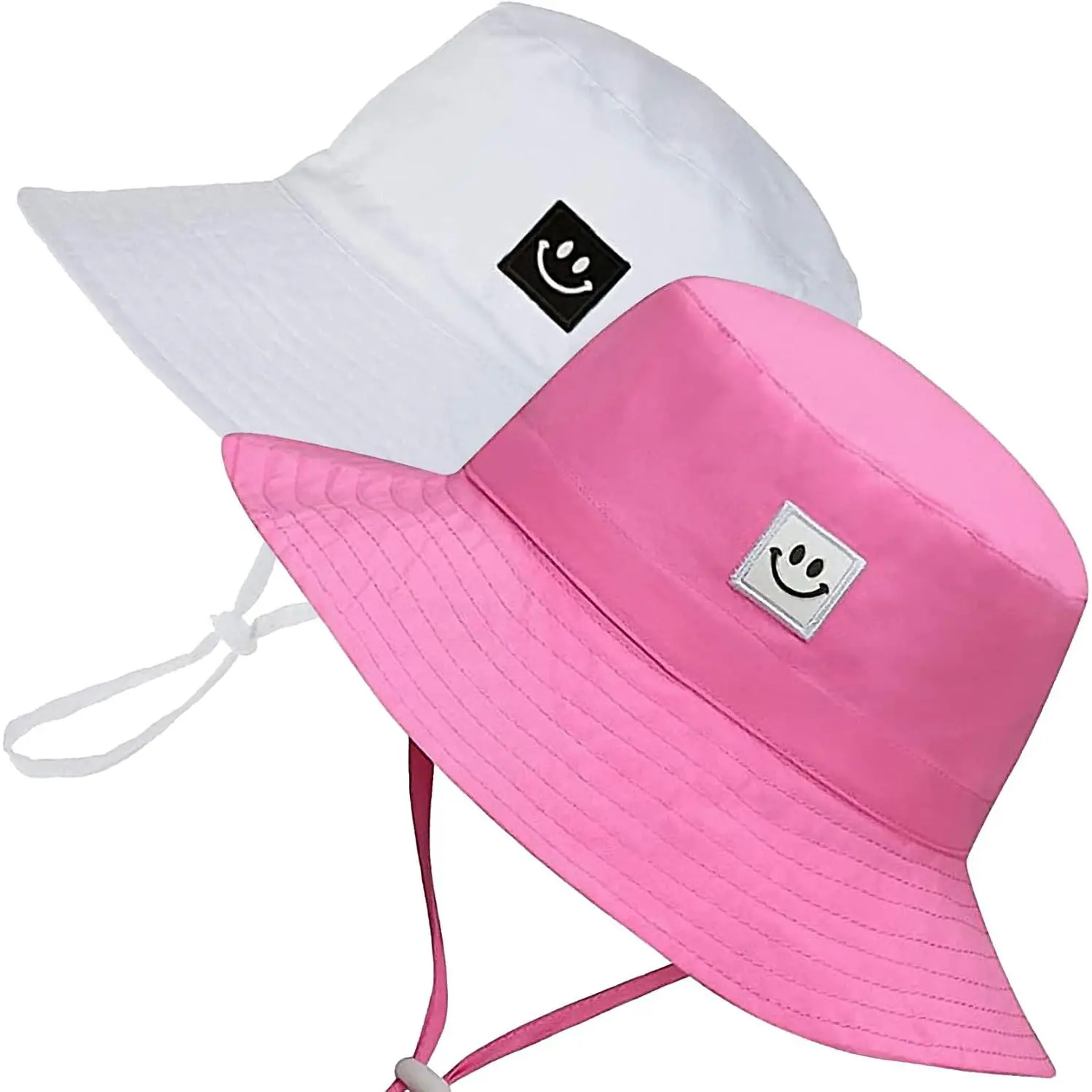 UPF 50+ Baby & Toddler Sun Hat, Wide Brim Infant Bucket Hat for Beach & Outdoors, Adjustable Fit for Ages 0-4 Years
