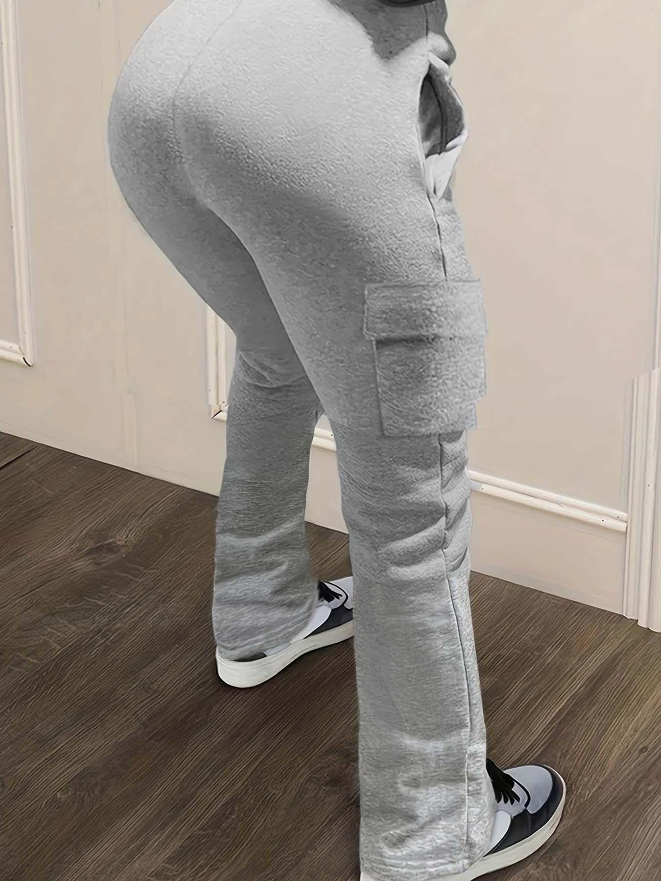 Women's Solid Drawstring Elastic Waist Sweatpants, Casual Pocket Design Jogger Pants for Daily Wear, Ladies Bottoms for All Seasons, Active Wear, Athletic Pants for Women, Leg Joggers, Sports Pants, Tapered Sweatpants