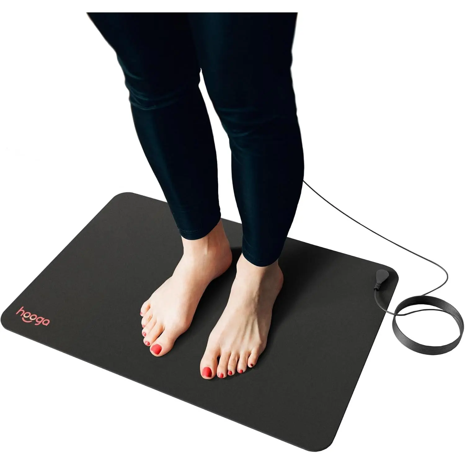 Grounding Mat for Desk, Feet & – Carbon Grounding Pad with 15 Ft Cord, Non-Slip Backing, 24" x 16" Indoor Grounding Mat