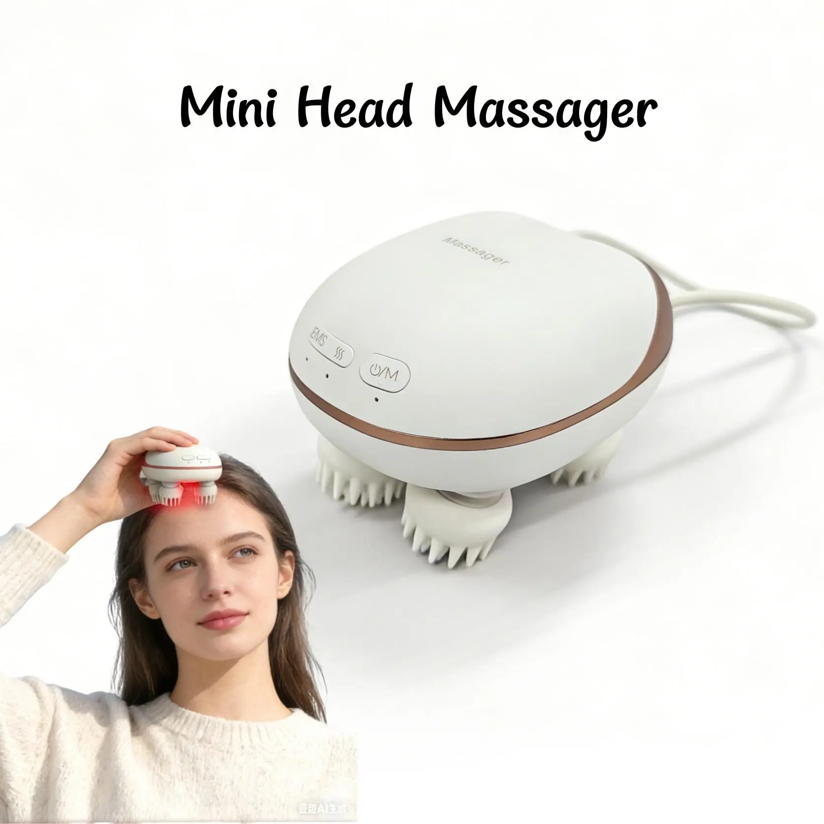 Waterproof Scalp Massager, Portable Mini Electric Scalp Scrubber, Cordless, Deep Scalp Cleaning, Stress Relief, Muscle Relaxation, Home & Travel Use
