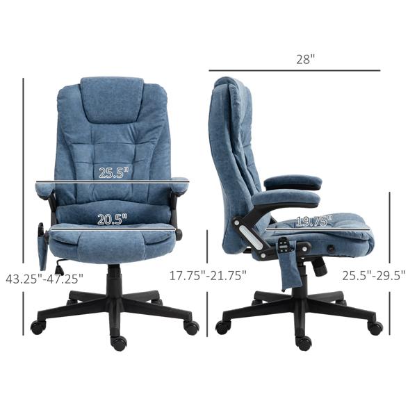 Heated Massage Office Chair with six vibration massage points and three heat modes, 120° recline, curved backrest, and thickly padded seat. Wired remote control for massage. Heated Massage Office Chair with six vibration massage points and three heat modes, 120° recline, curved backrest, and thickly padded seat. Wired remote control for massage.