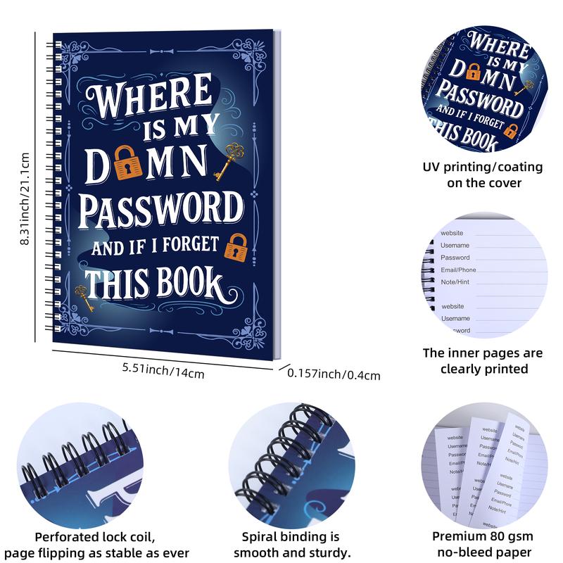 1pc Simple Password Book, Minimalist Advanced Address Password Manager With Website Password Quick Access Username And Password Storage Perfect For Home Office Internet Computer Logins, Great Holiday Gifts