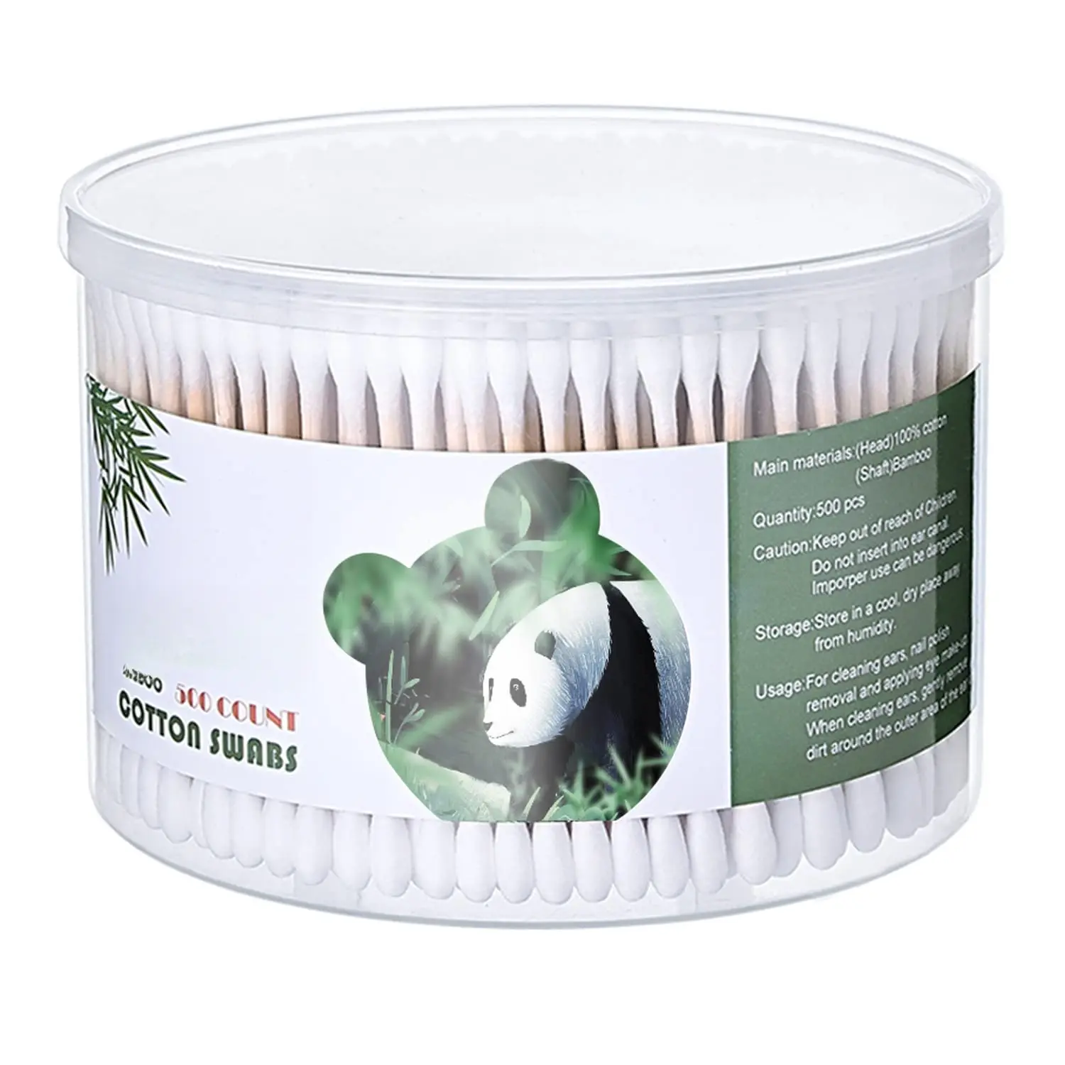 500 Count Double Round Thick Tips Cotton Swabs, Strong Bamboo Sticks| 100% Pure Cotton| Full & Fluffy Qtips| Absorbent Buds For ears & Makeup