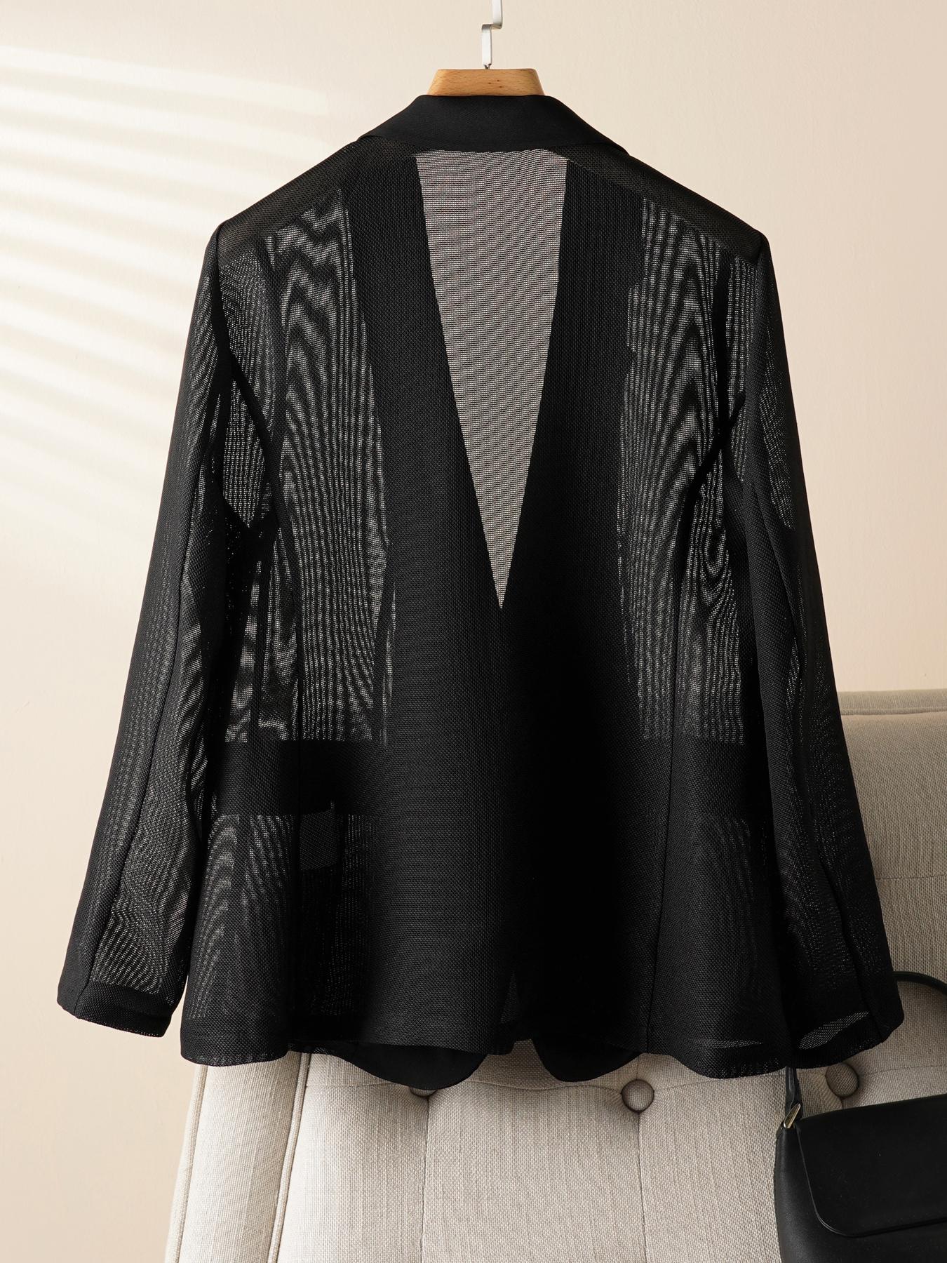 Women's Solid Color Blazer Suits, Elegant Fashion Casual Outerwear for Daily Outdoor Wear, Ladies Clothes for Summer