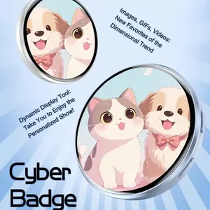 1.70-in High Definition Electronic Badge with Bluetooth 6.0, Smooth Touch Screen, GIF Video Playback, LED Audio Functionality, Accurate Duration, Approximately 30 Hours Battery Life, Lossless Audio Performance