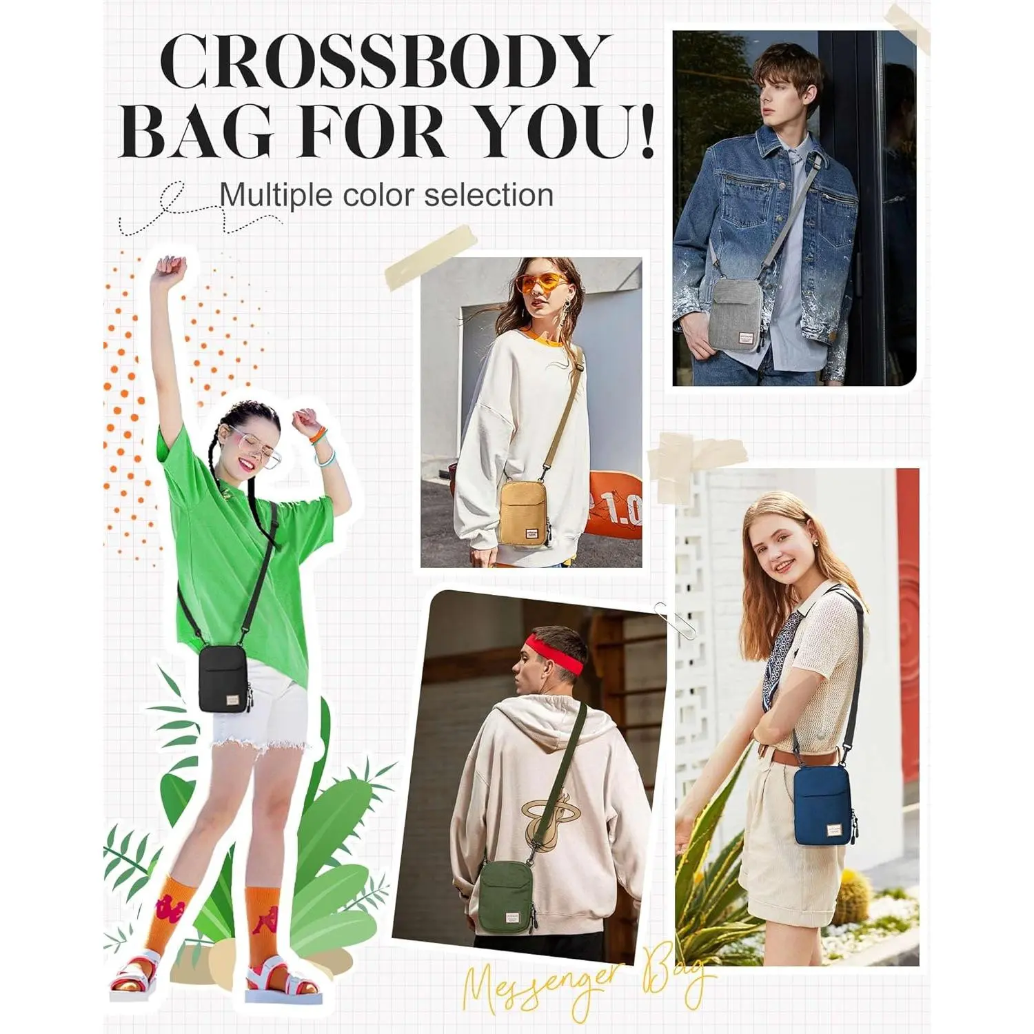 Mini Crossbody Bag Shoulder Bag for Men, Small Messenger Satchel Bag for Women Mini Crossbody Bag Shoulder Bag for Men, Small Messenger Satchel Bag for Women