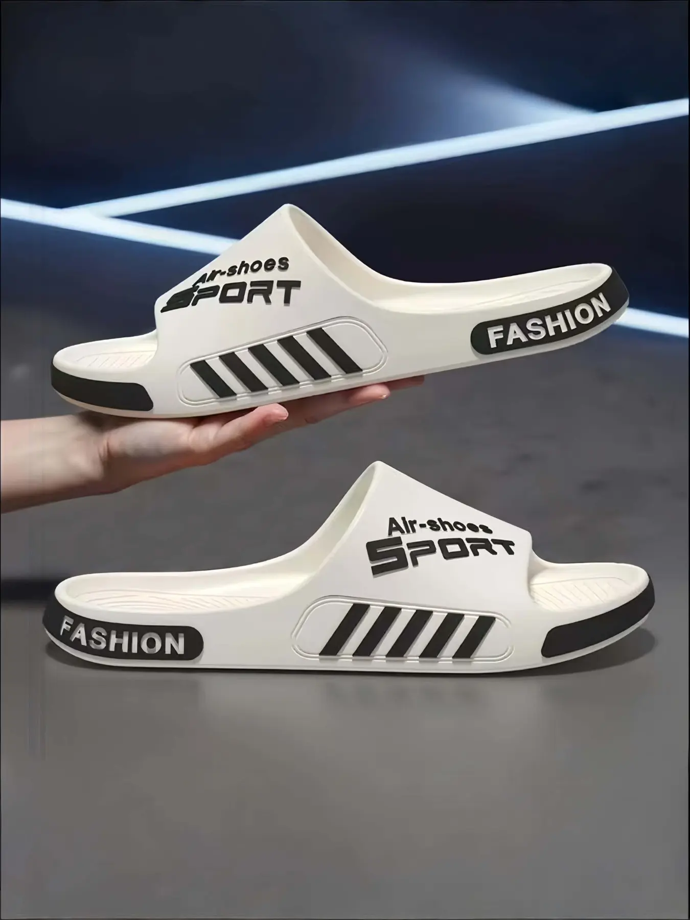 Couple Matching Fashion Sport Slides, Two-Tone Anti Slip Shower Sandals, Lightweight Thick Sole Eva Slippers Footwear for Men & Women, Lightweight Sports Slippers, Eva Summer Slides, Stylish Summer Slippers