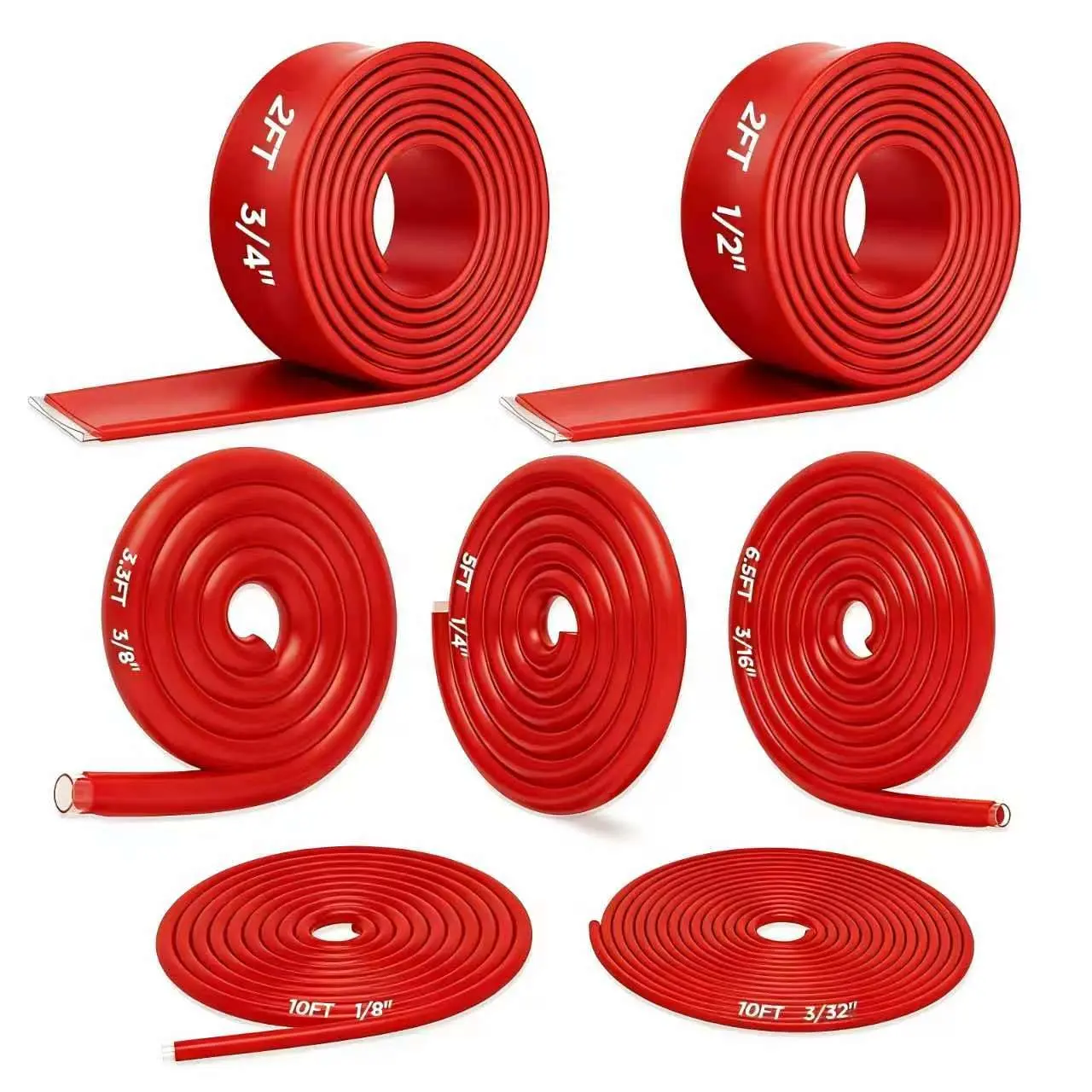 7-Size Heat Shrink Tubing Roll Kit 4:1 Adhesive Lined, 39 Ft Marine Grade , Insulated Sealed, Oil-Proof & Wear-Resistant, for  Use & Industrial Applications (Red)