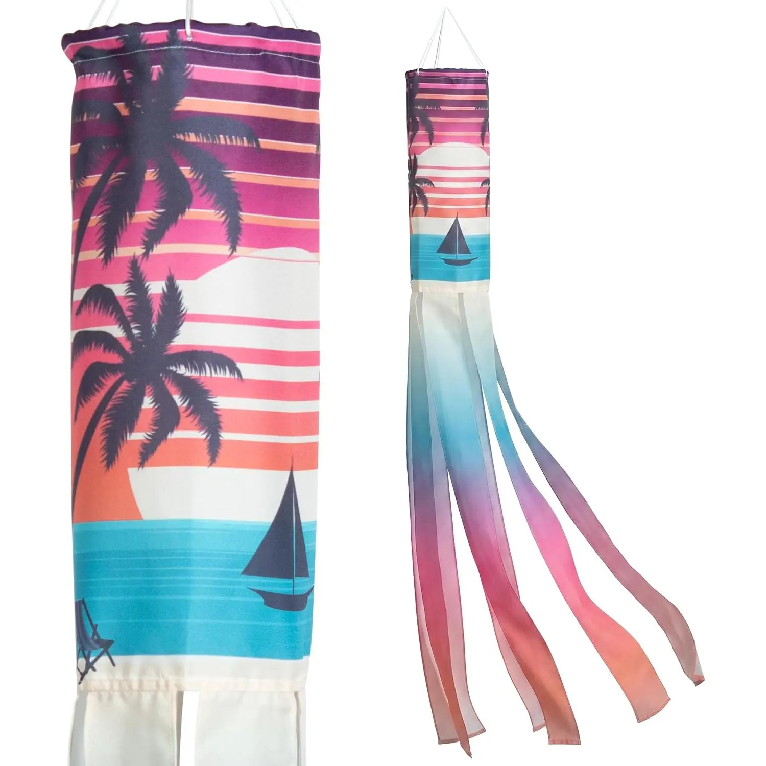 Tropical Sunset Windsock | Durable Outdoor  Decor | 48 Inch
