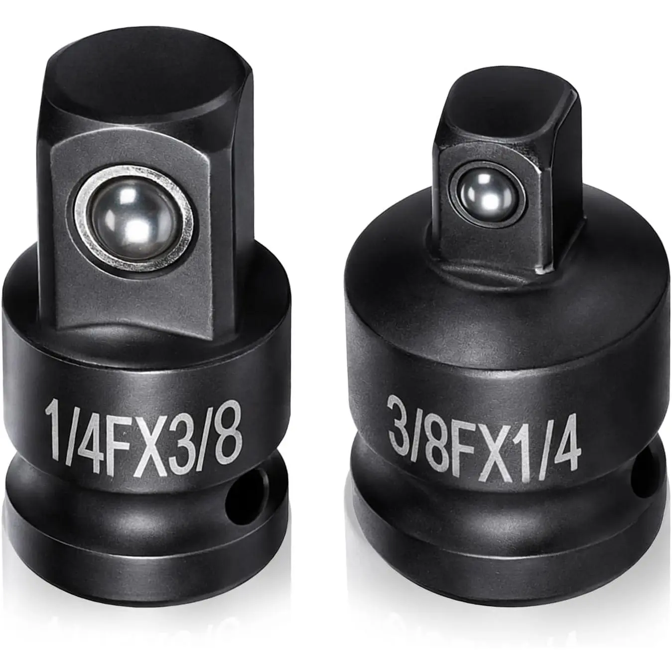 2-Count 3/8" Female to 1/4" Male Socket Adapter Set, Chrome Vanadium Steel Reducer Converter Kit for Impact Wrench Ratchet Use, Durable Hand Tool Accessory