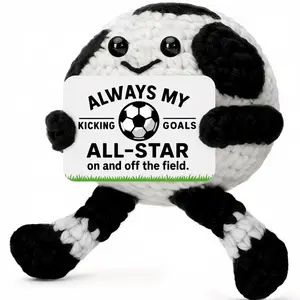 Handmade Crocheted Sports Ball Plush Toys - Baseball, Basketball, Golf Ball, Long-Legged Football Dolls - Home Festive Hanging Decoration Small Ornaments