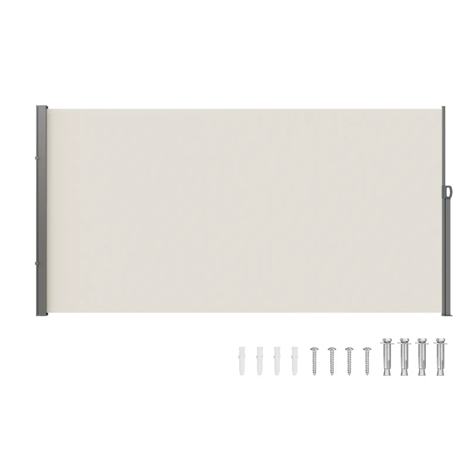 VEVOR Retractable Side Awning, 71''x 138'' Outdoor Privacy Screen, 180g Polyester Water-proof Retractable Patio Screen, UV 30+ Room Divider Wind Screen for Patio, Backyard, Balcony, Beige