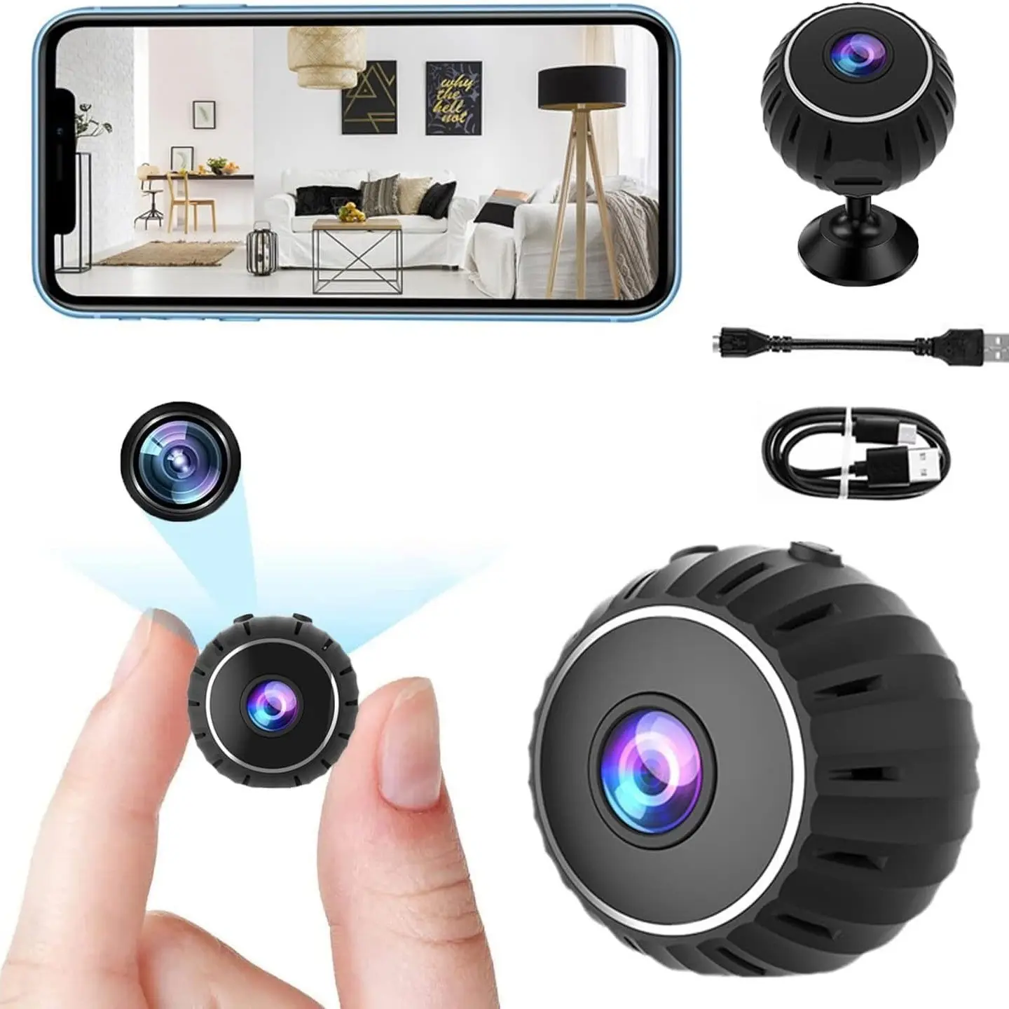 TF Card,Mini Small HD Camera, Wireless WiFi Remote, 1080P Security Camera, Long Battery Life, Motion Detection, Night Vision, Indoor/outdoor Use