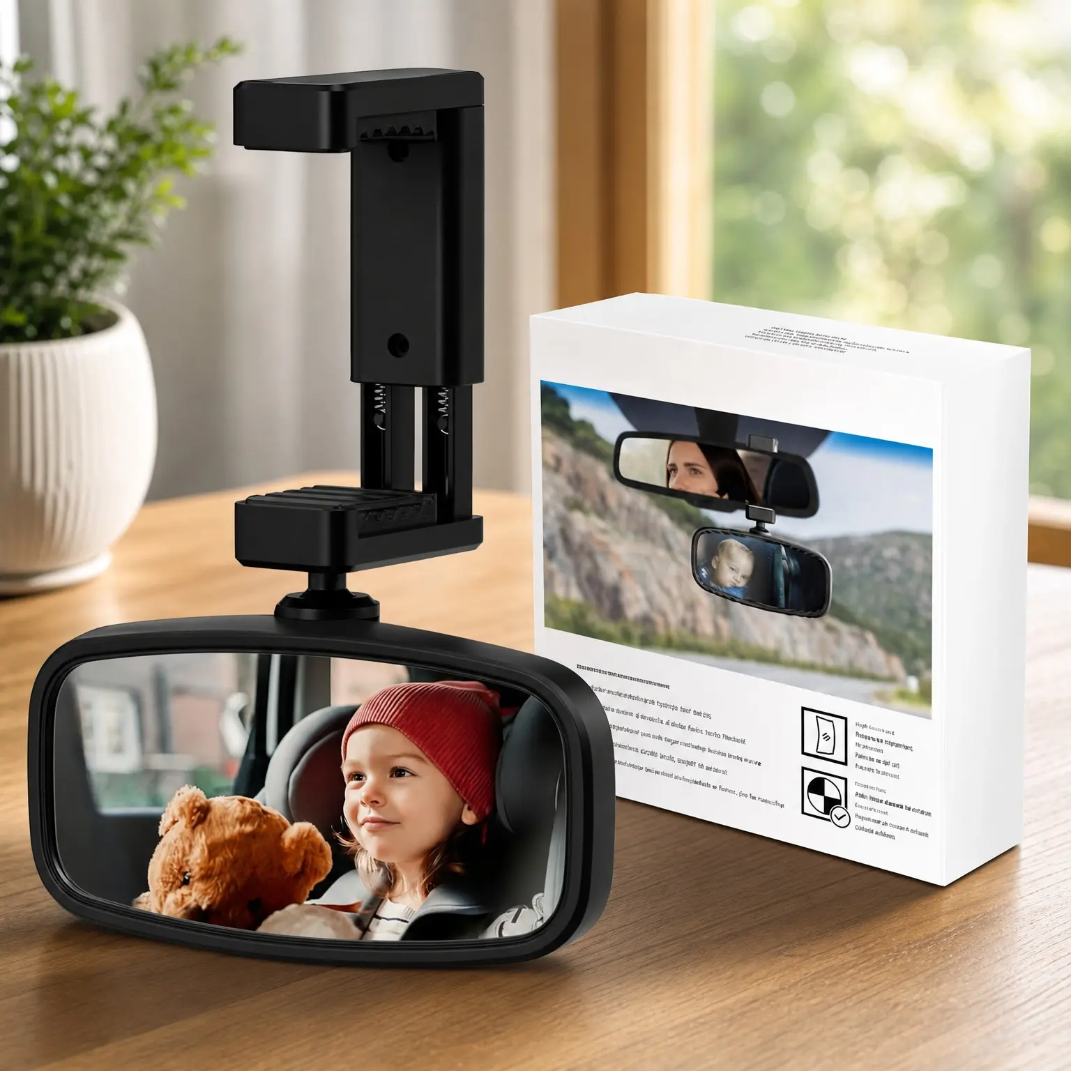 360° Baby Car Mirror, Shatterproof Rear-Facing Seat View - Crystal Clear Wide Angle, ASTM Certified Safety, Tool-Free Dual-Strap Install, Fits 14"-22" HeadrestsGift