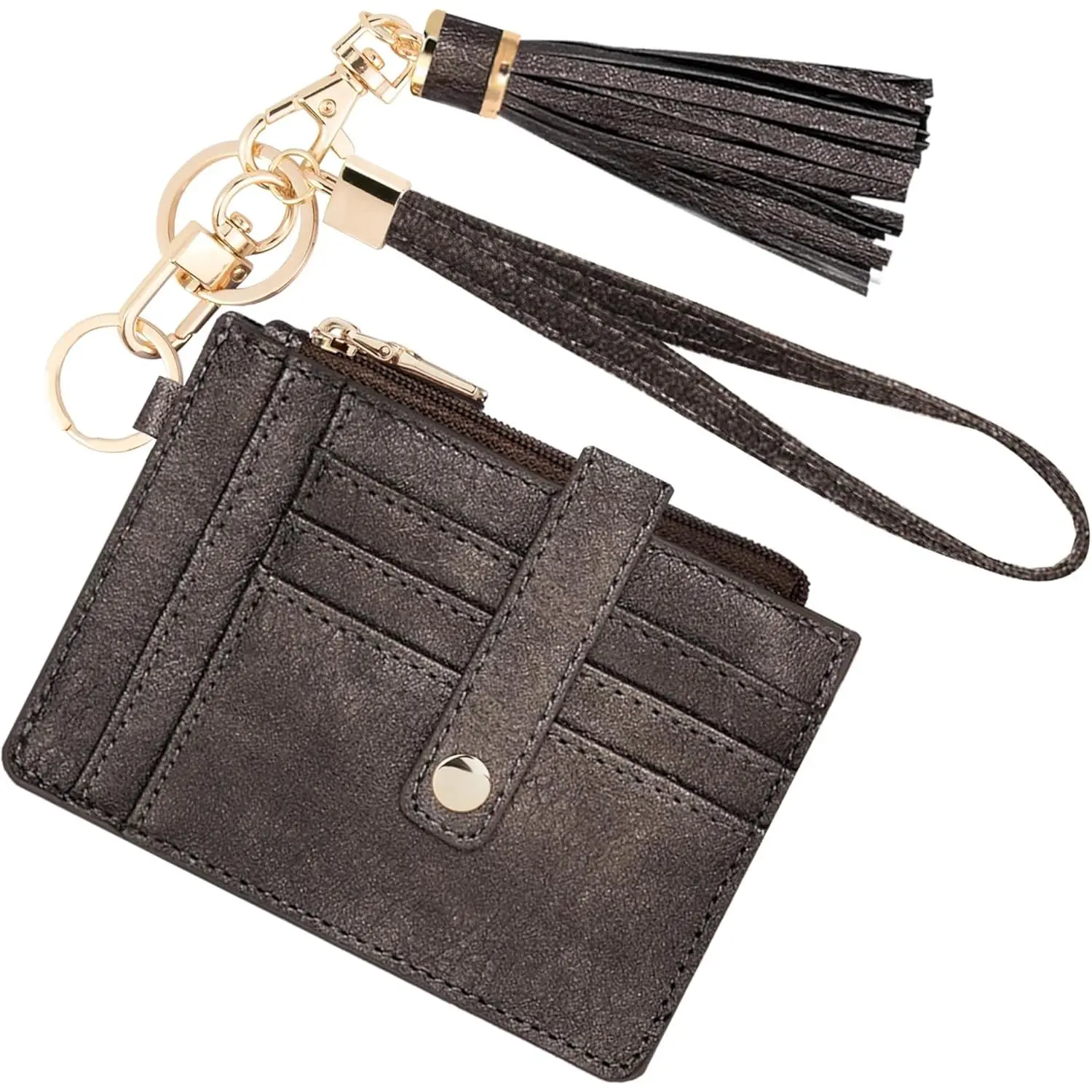 Women's small wrist strap wallet, with RFID anti-theft function, can hold credit cards and keychains