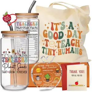 5Pcs Teacher Appreciation Cup Set Gifts for Teachers, Back to School Gift, Thank You Basket Box for New Teachers, End of The Year, Graduation Gifts for Best Teacher from Student