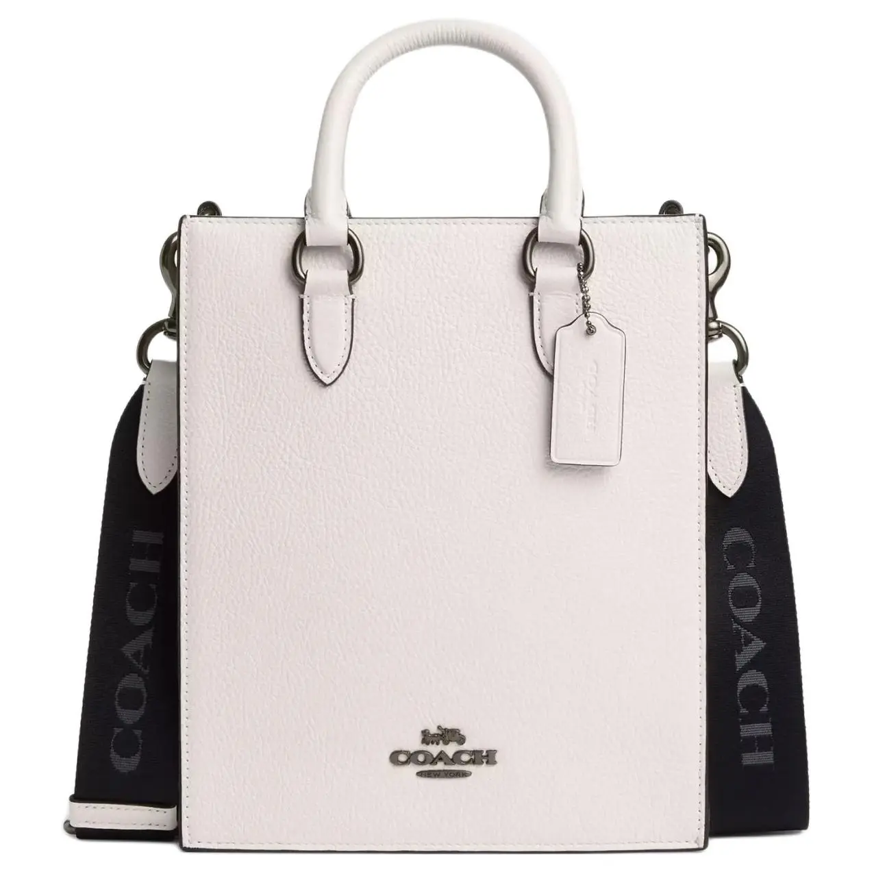 COACH Dylan 20 Crossbody Bag for Men – Pebbled Leather, Removable Strap, Zip Closure, Small Size, Bronze and Chalk Color