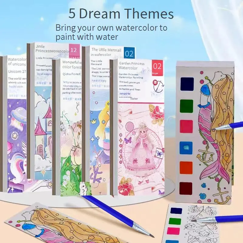Watercolor Coloring Notebook Puzzle Graffiti Painting Notebook Drawing Notebook Coloring Notebook Notes Watercolor Paper Art Materials