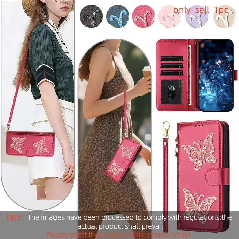 Butterfly Zipper Flip Leather Phone Case For Huawei Mate 80 Pura 70 80 Ultra P70 P80 Pro Max Plus 5G Magnetic Wallet Cover Cases