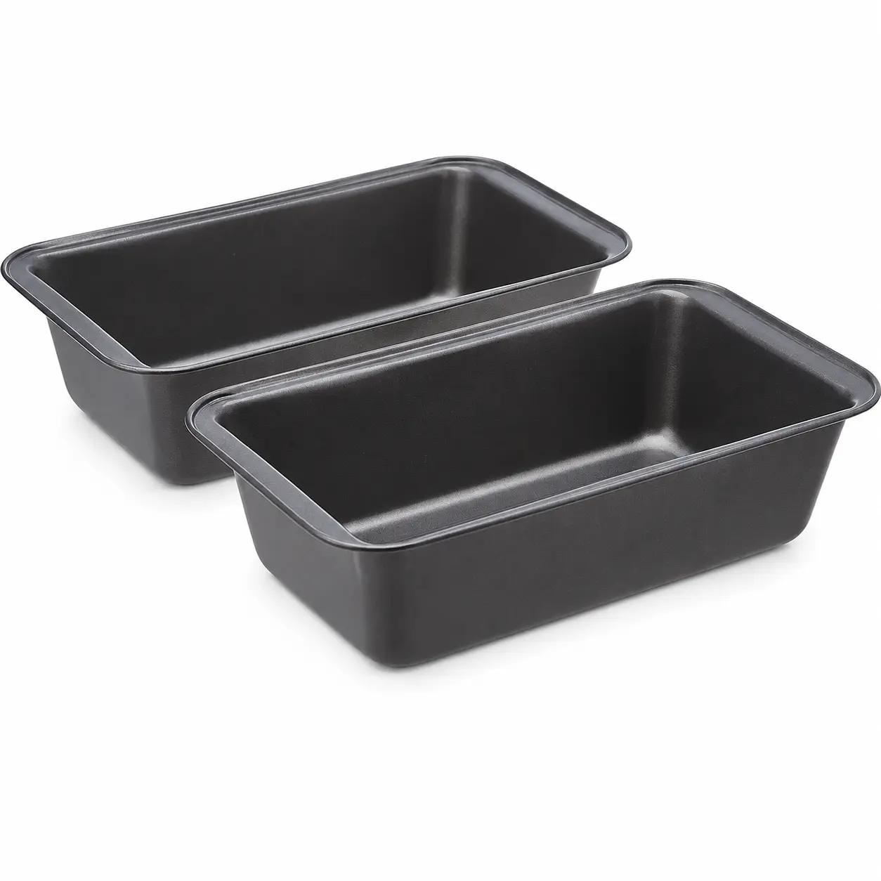 2Pcs 9.5x5 Inch Heavy-Duty Carbon Steel Loaf Baking Pans, Non-Stick Easy-Clean Rectangular Tins for Banana Bread, Meatloaf, Home Baking