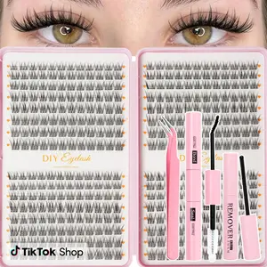 Handmade False Eyelash Extensions, Natural Look with Dense Effect, Non-Toxic D Curl Lashes, Perfect for Home Use, Mixed Length