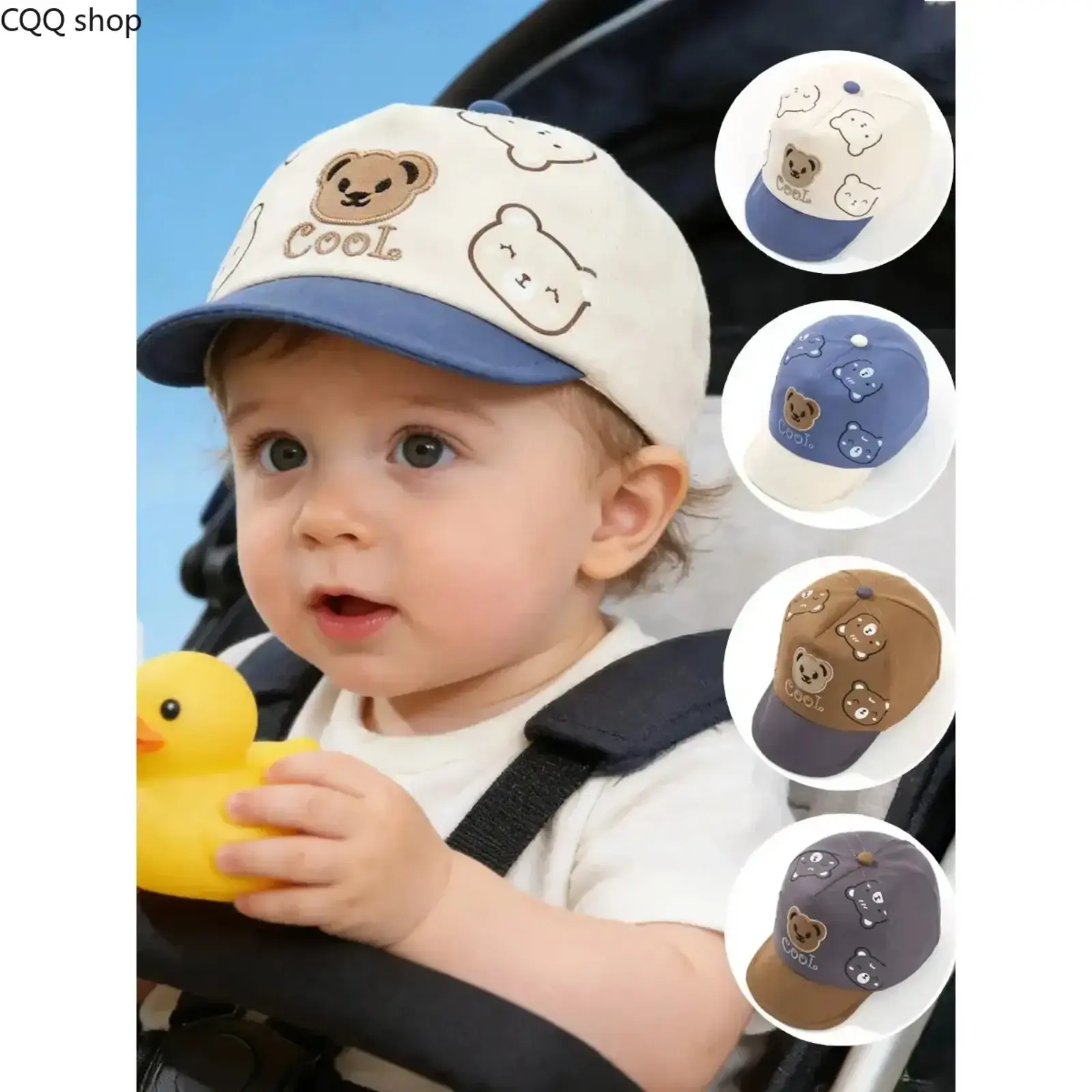 Kids Cartoon Bear Animal Baseball Cap - Soft Brim Newborn Toddler Hat, Sun Hat for Toddlers 3-18 Months (Bag Accessory Charm), Newborn Toddler Hats, Sun Hats For Toddlers