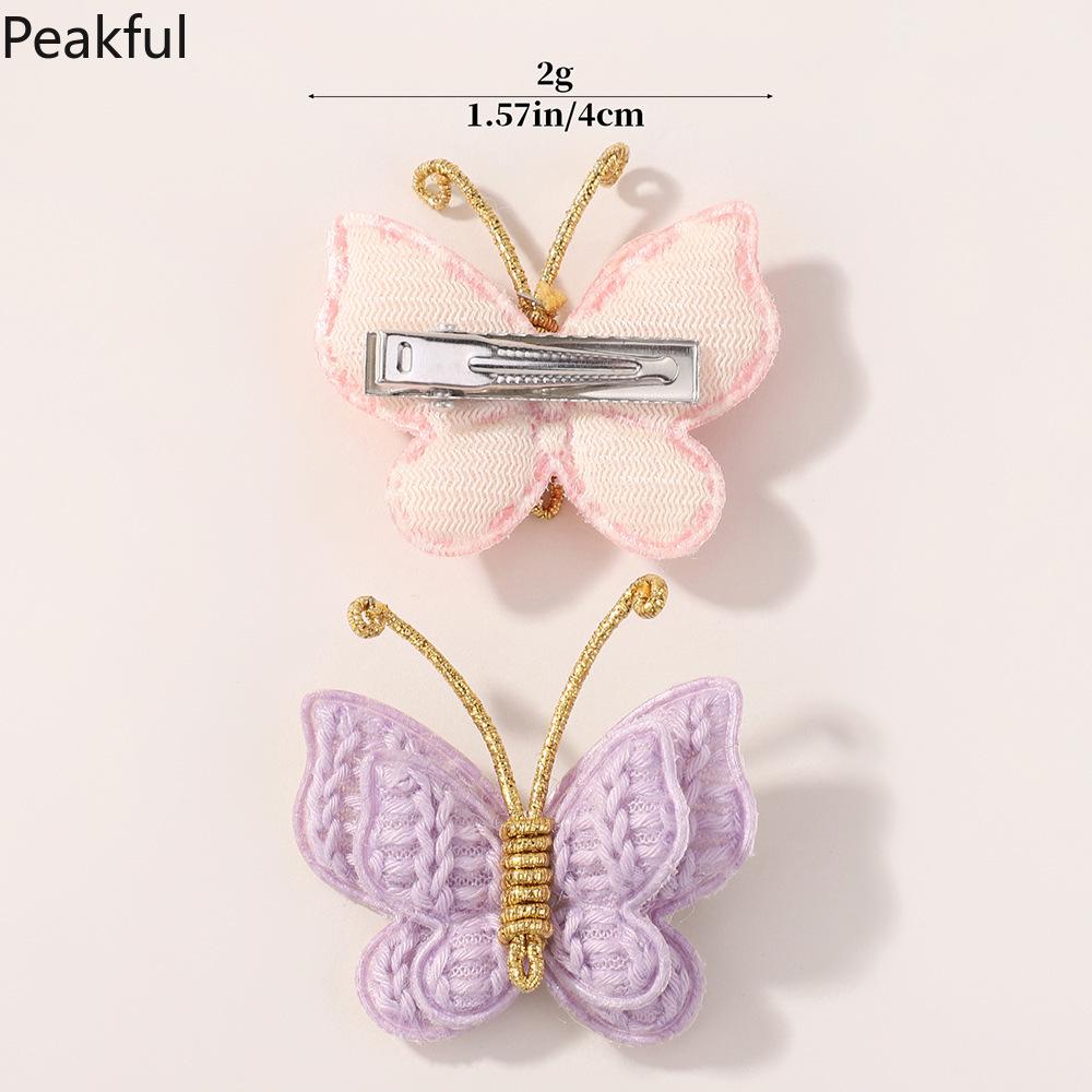 4pcs Butterfly Hair Clips Set – Cute Wool Knitting Accessories for Kids, Colorful Barrette for Bangs, Perfect Hair Grips for Girls, Adds Charm & Style to Everyday Hairdos
