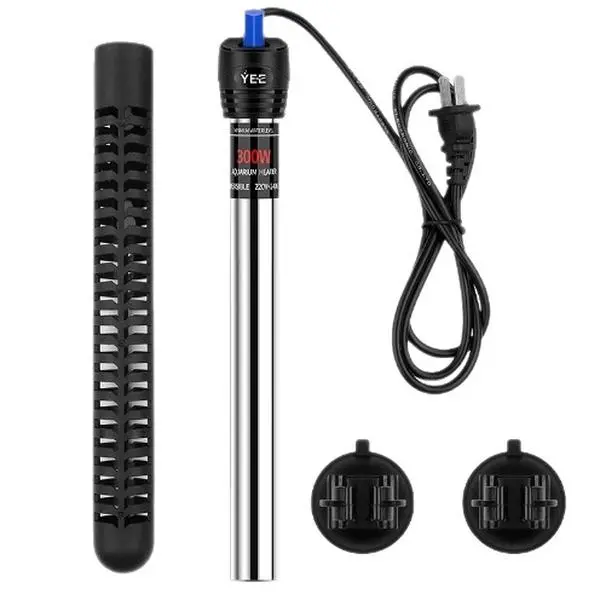 Yee Stainless Steel Aquarium Heating Rod - 25W/38x3cm Shatterproof Extra-Hard Quartz, 100W Extra-Hard Quartz Explosion-Proof, Auto Temp Control, Comes with Thermometer Kit for Small Betta Tanks