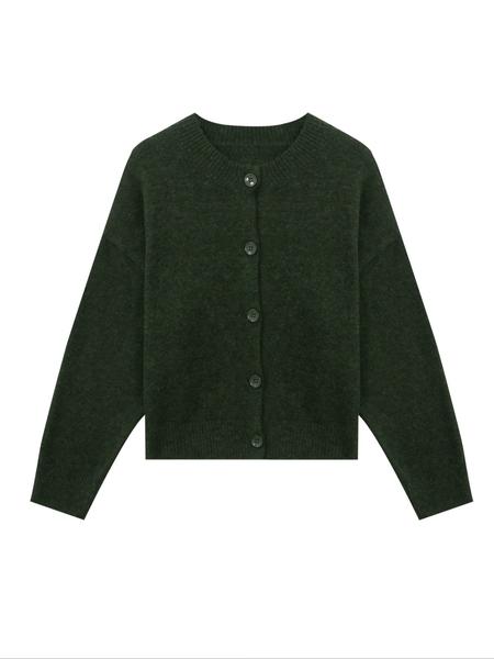 Autumn Winter Women's Casual Knit Cardigan, Elegant Vintage Round Neck Sweater, Simple Lazy Style, Long Sleeve Pullover