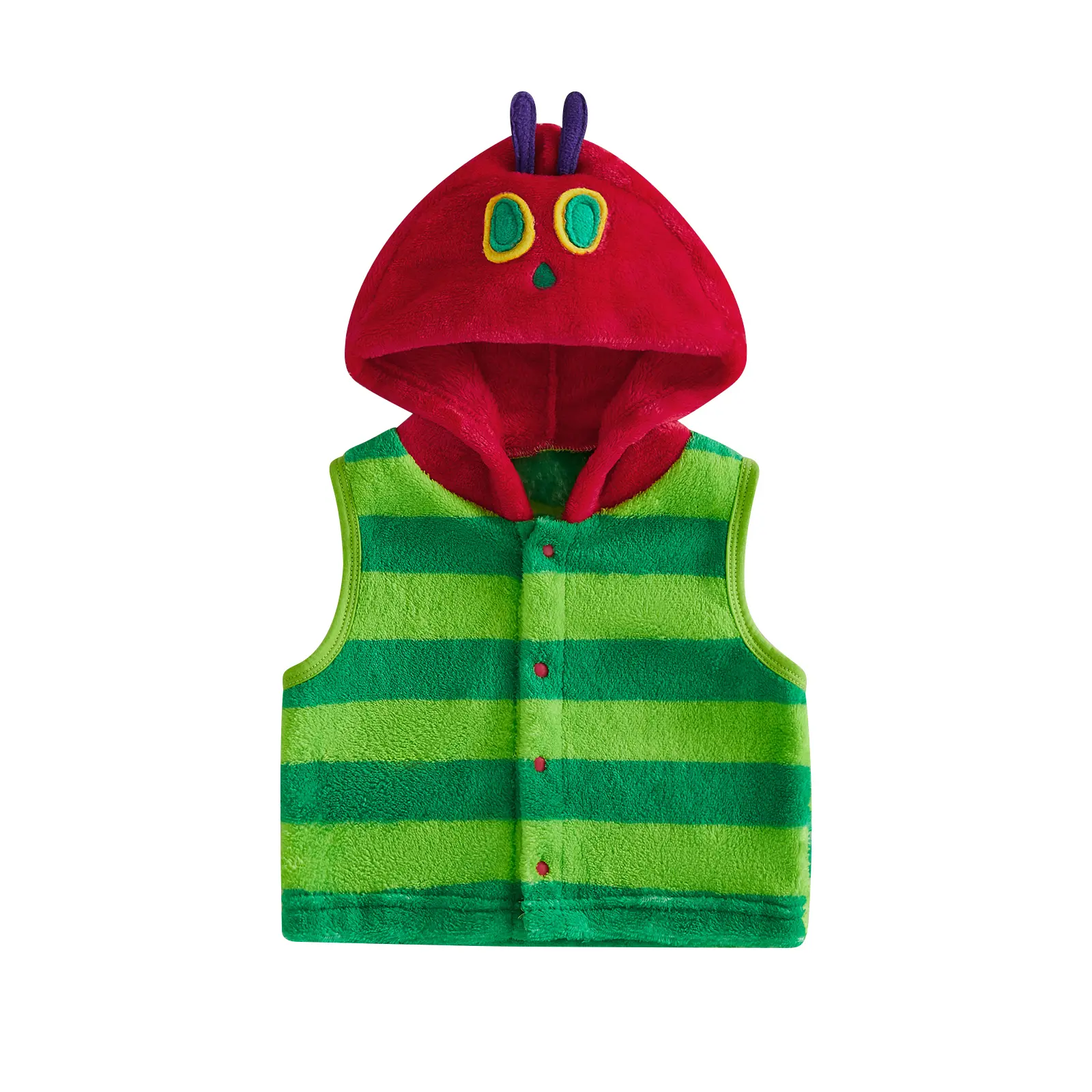 Toddler Baby Boys Girls Halloween Caterpillar Costume Fuzzy Vest | Soft and comfortable fabric, front snap design