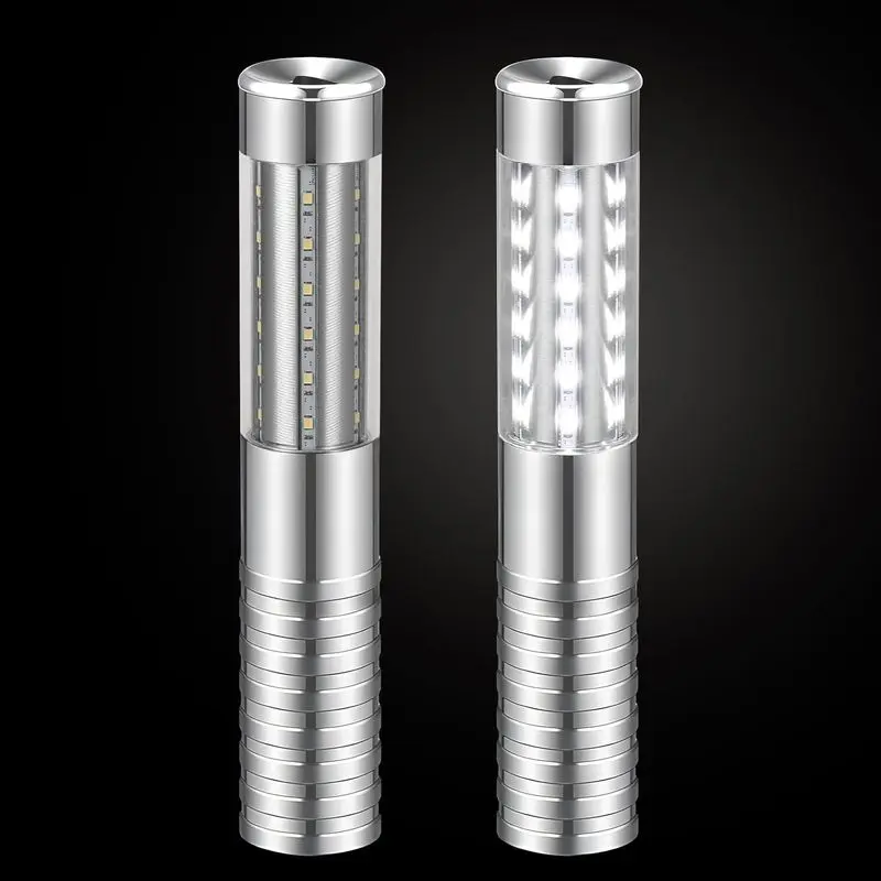 Rechargeable LED Strobe Bottle Service Light Silver White Light