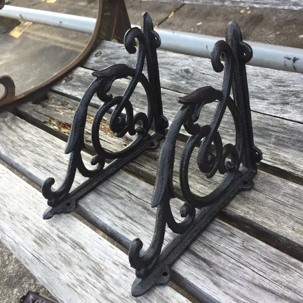 Antique Style Cast Iron Brackets Garden Braces Rustic Shelf Bracket Black
