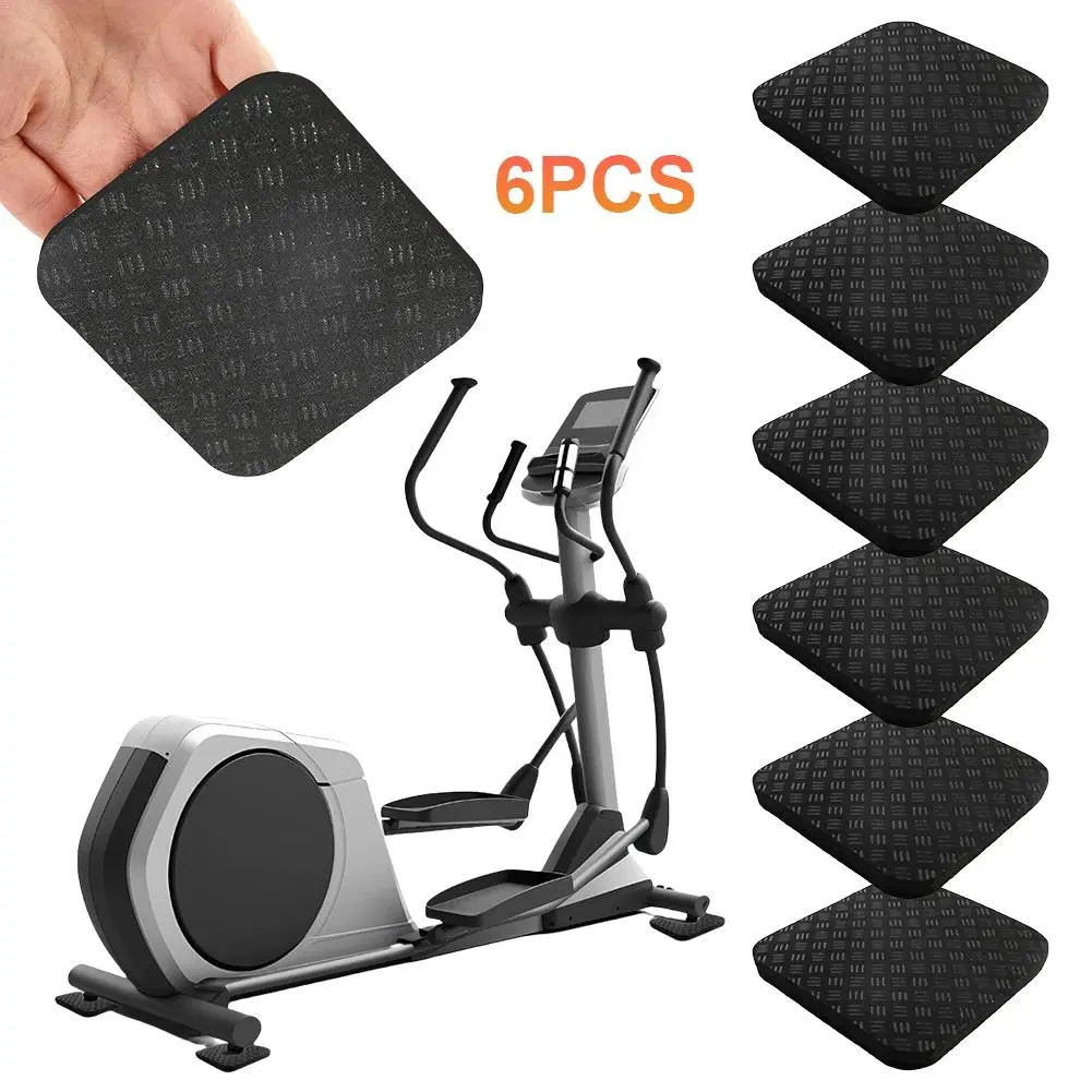 6Pcs Silicone Treadmill Mats Treadmill Pads Multipurpose Workout Mat Noise Reduction for Hardwood Carpet Floor Protection