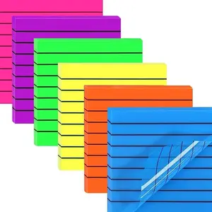 Semi-Transparent Lined Memo Pads, 7 Pcs Multicolor Sticky Note Set, Aesthetic Portable Stationery for Journal & Desk Decor