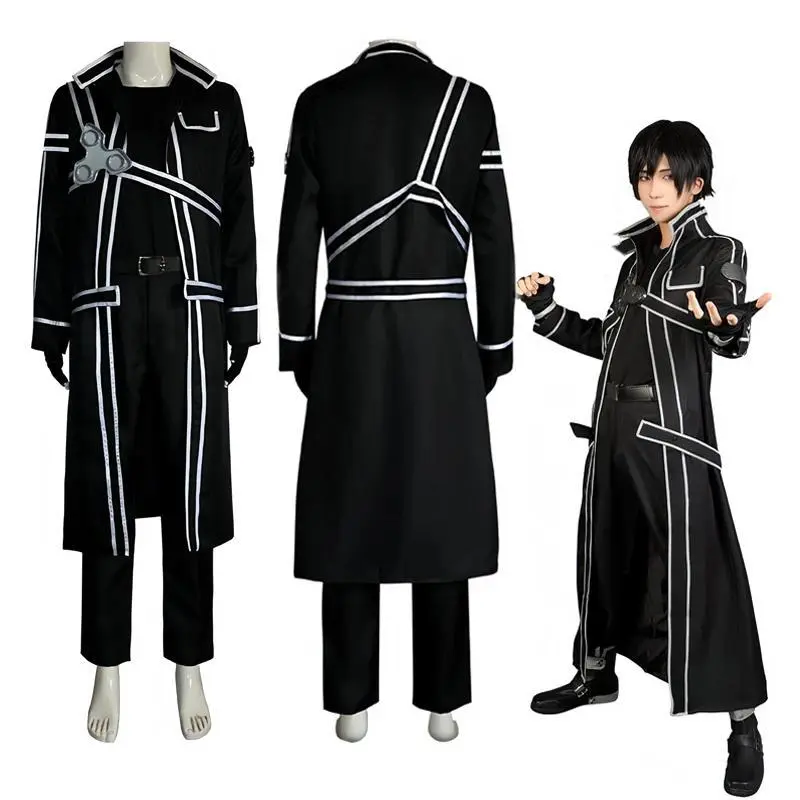 Anime Sword Cos Kirito Kazuto Kirigaya Cosplay Costume Art Online Jacket Shirt Pants Hallowen Party Outfit For Men