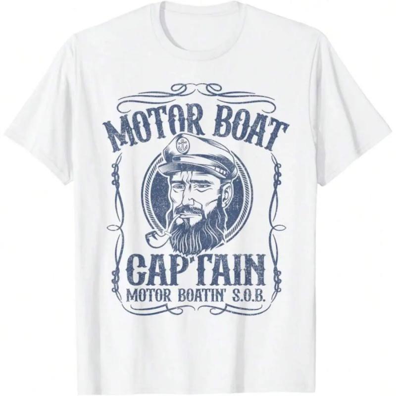 Motor Boat Captain Funny Pontoon Boating Motor Boatin Lake T-Shirt