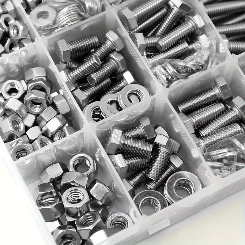 240Pcs M5 M6 M8 Nuts and Bolts Kit, Hex Screws 14 Assorted Common Sizes with Durable Storage Box, Easy Installation for Sturdy Connection