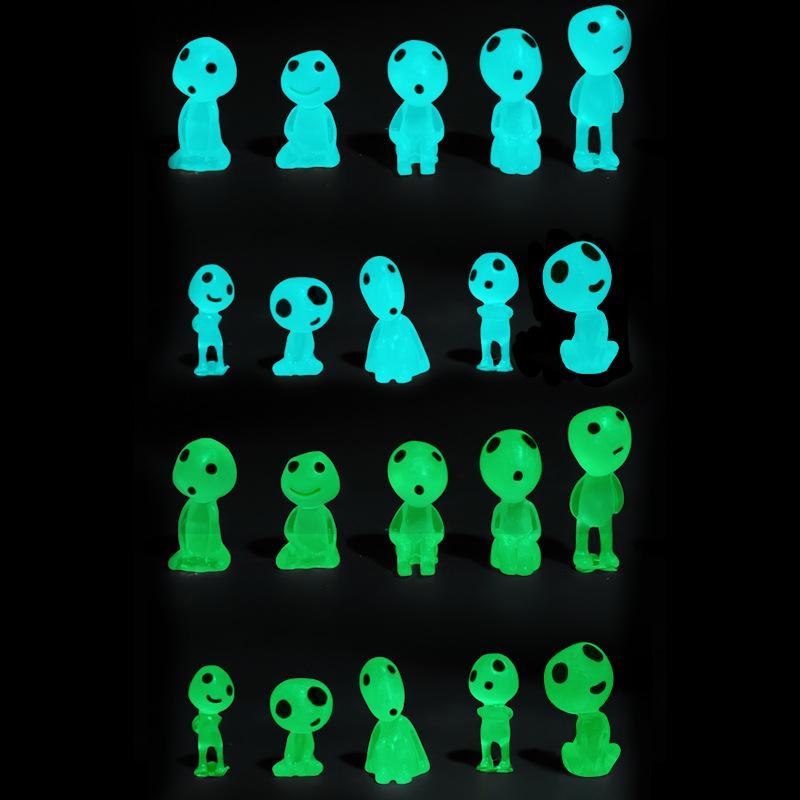 Glow in Dark Tree Elves Decorations, Miniature Fairy Luminous Ghosts for Garden, Aquarium, Dollhouse, Potted Plants, Christmas DIY Supplies, Resin Models