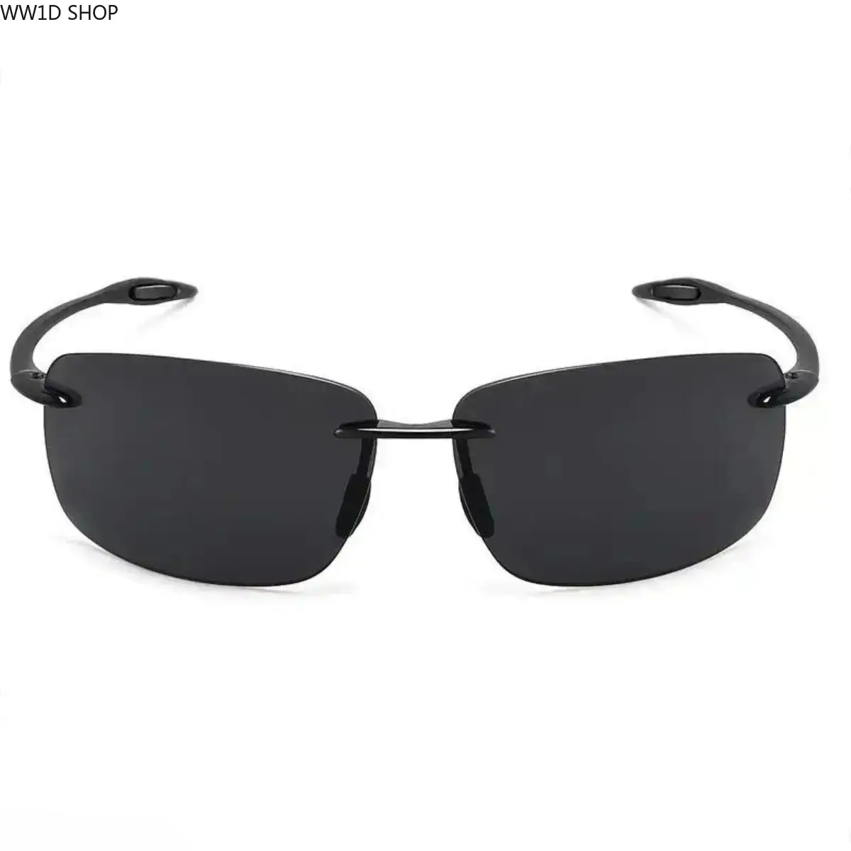 Unisex Rimless Polarized Sunglasses with UV400 Protection, Ultralight TR90 Frame for Casual Sports, Driving and Cycling, Outdoor, Rectangular