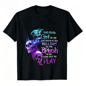 The Good Girl In Me Got Tired Of The Bullshit SKull Rose T-Shirt