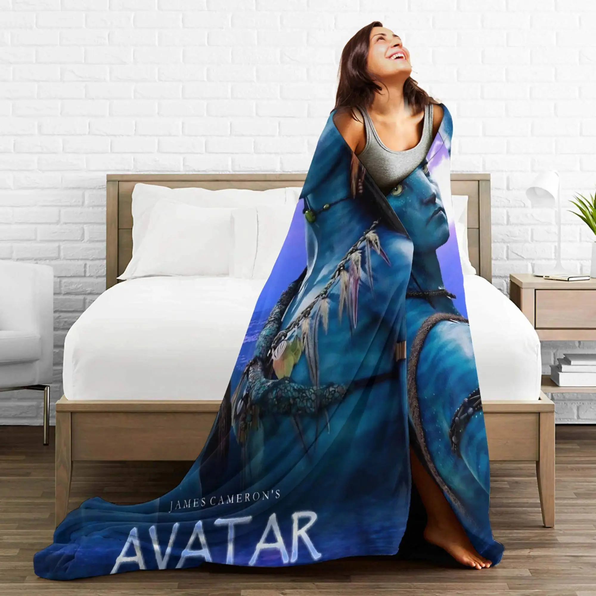 Avatar Movie Flannel Throw Blanket Soft Plush Fantasy Blanket for Couch Chair Bed Travel Gift Outdoor Cold Weather