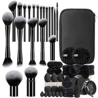 Black + Zipper Bag Double-Ended Brush