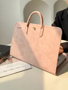 Women's Handle Laptop Bag, Elegant Leather-Look Scratch-Resistant Case, Compatible with Macbook, Lenovo, Dell, Hp, Asus, Xiaomi, Huawei