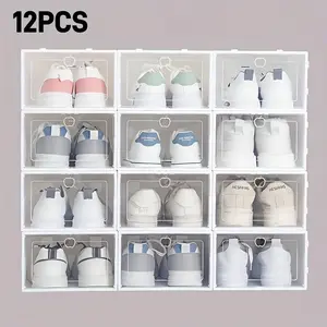 2026 women's storage thickened transparent shoe box drawer type free combination men's and women's shoe storage box plastic shoe box