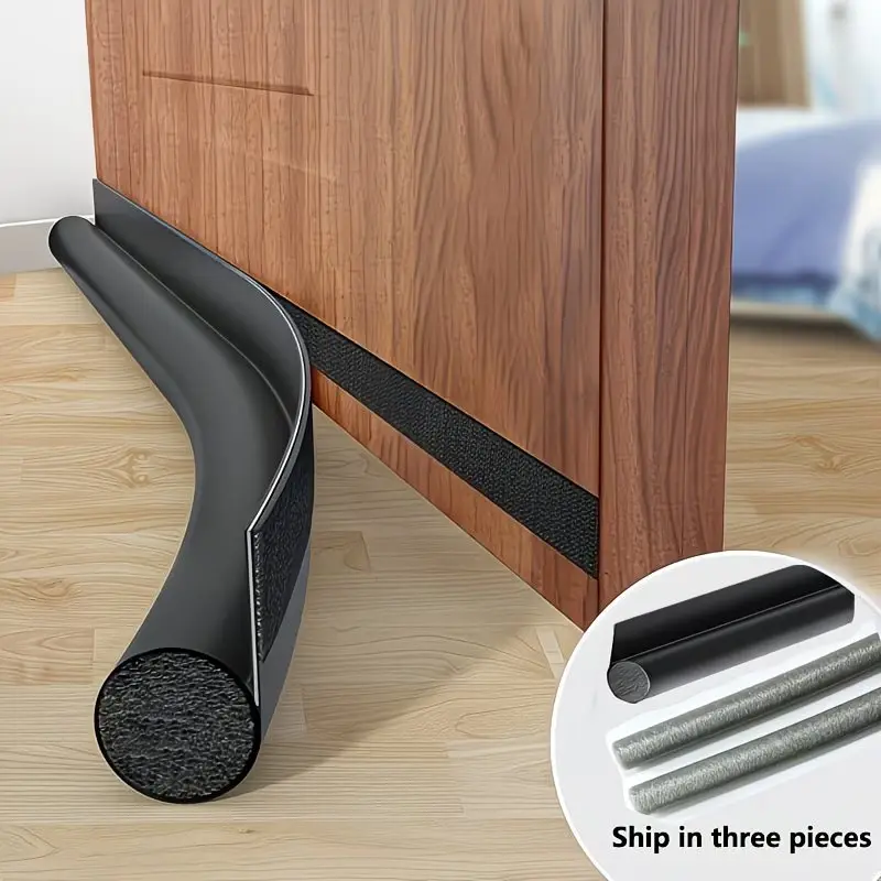 Yitape Self-Adhesive Leather Door Bottom Seal Strip, Thickened Windproof Dustproof Soundproof Strip, Bedroom Wood Door Gap Insect Proof Insulation Strip, Door Draft Blocker